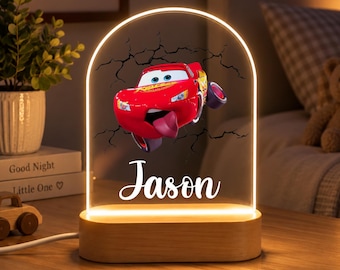 Personalized Lightning Cars Mcqueen and Mater Night Light