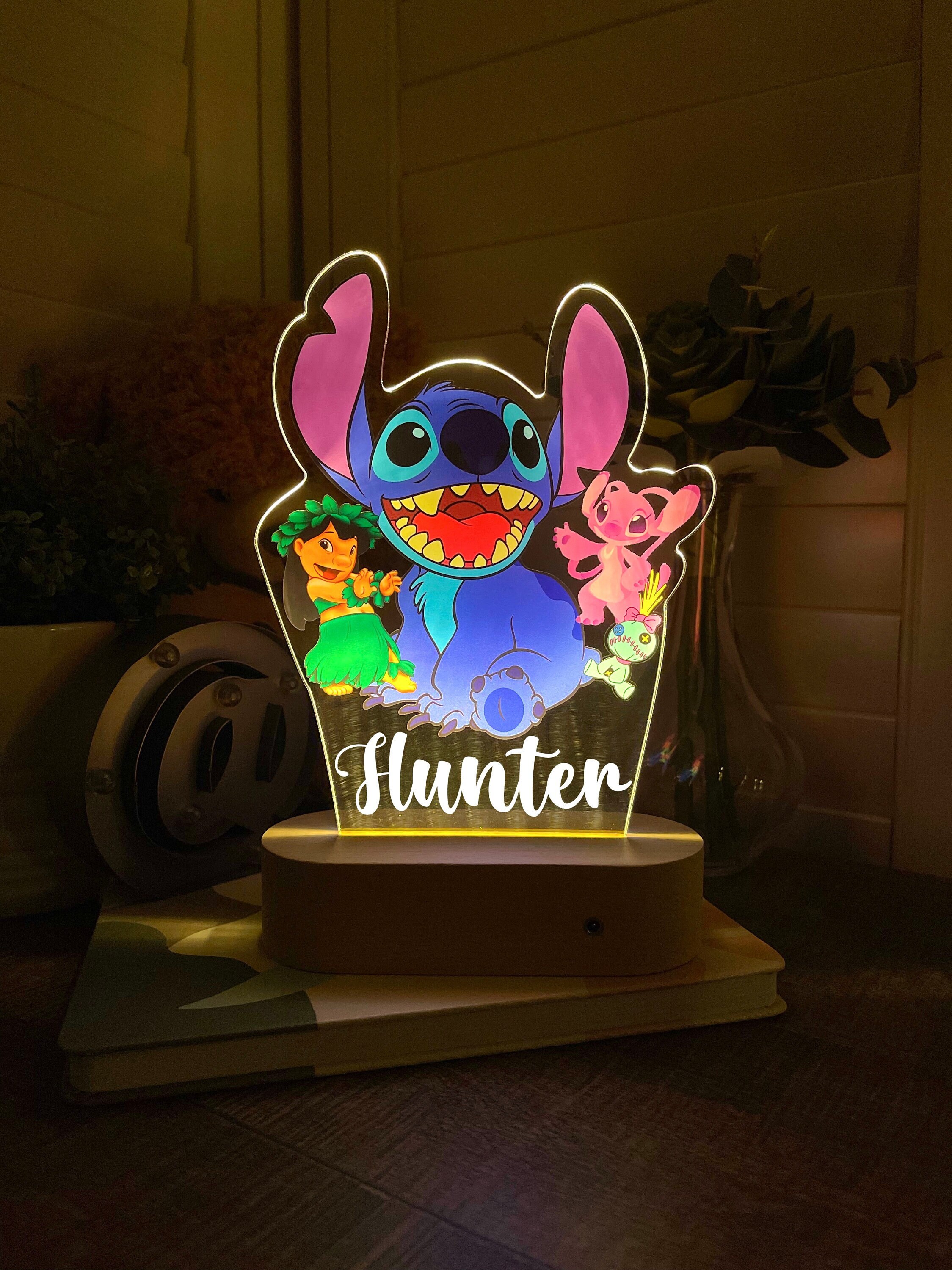 Stitch Luce Notturna 3D Per Bambini Con Telecomando E Touch - 7 Colori, Alimentazione USB