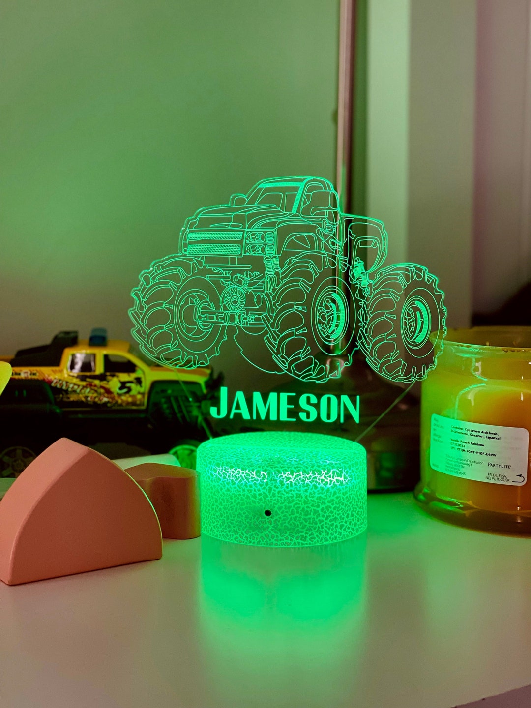 Personalised MONSTER TRUCK Night Light car Lovers baby Nursery Decor