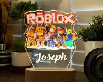 Personalised ROBLOX Night Light - Great Gift for Kids Birthdays - Nursery Decor for Baby - Good Night Bedside Lamp - Christmas Present