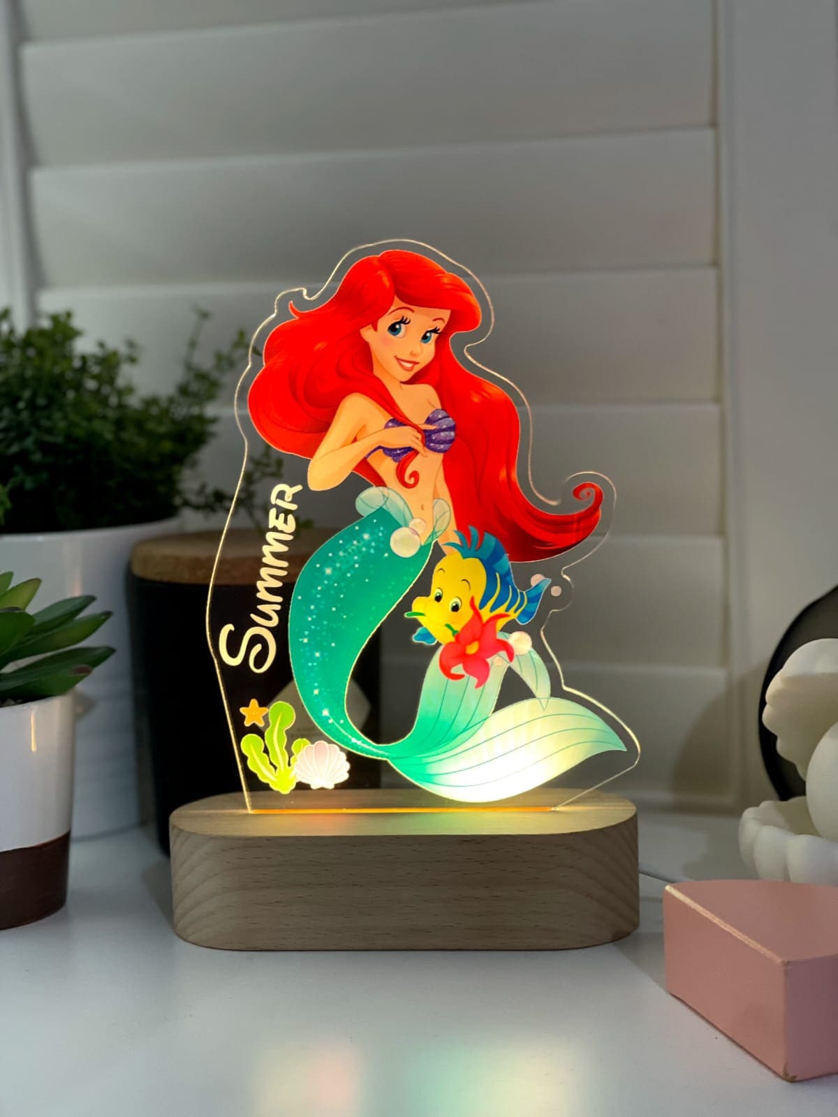Personalized Ariel Mermaid Night Light - Kids Nursery Decor - Etsy