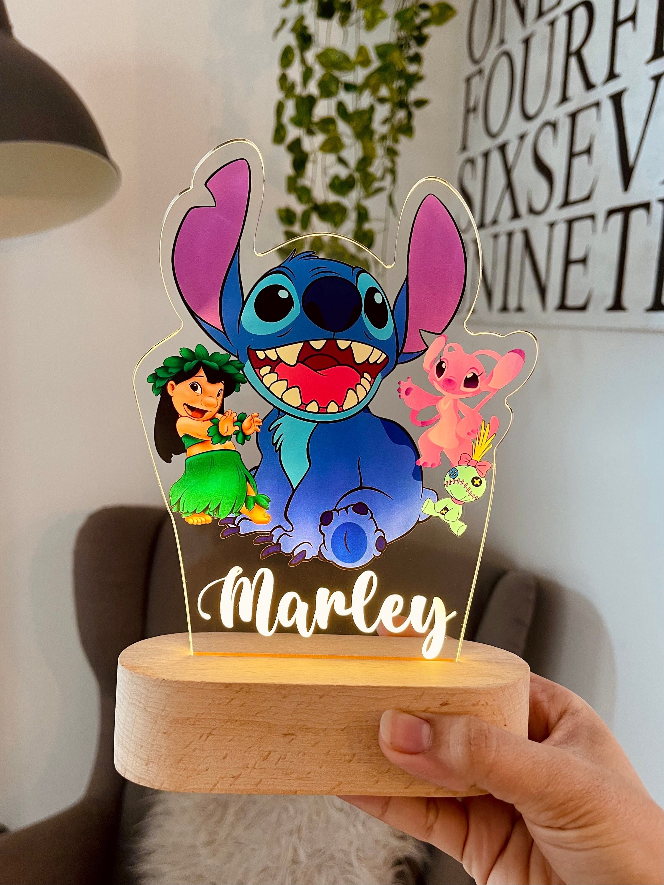 Stitch Nightlight, Lilo and Stitch, Personalized Lamp, Disneyland