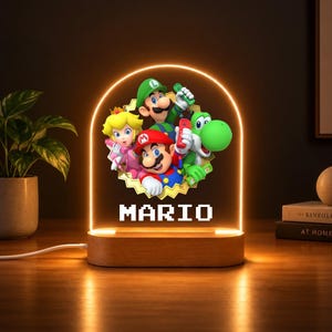 Personalized Mario Bros Night Light: Kids Nursery Decor