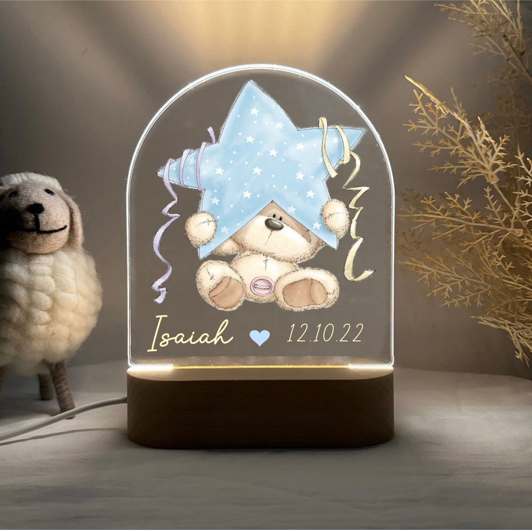 Personalized BABY BOY Night Light Great Gift for Kids Birthdays