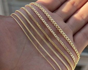 14K Real Yellow Gold Curb Chain,14k Gold Chain Necklace,Gold Pendant For Chain,Gold Chain,Chain For Men,Chain For Women,14K Gold Jewelry,