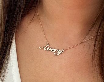 Collar con nombre de oro, collar con nombre, collar con nombre personalizado, collar con nombre de plata, collar minimalista, collar personalizado, collar de regalo para mamá