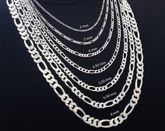 Figaro Chain Sterling Silver - Etsy