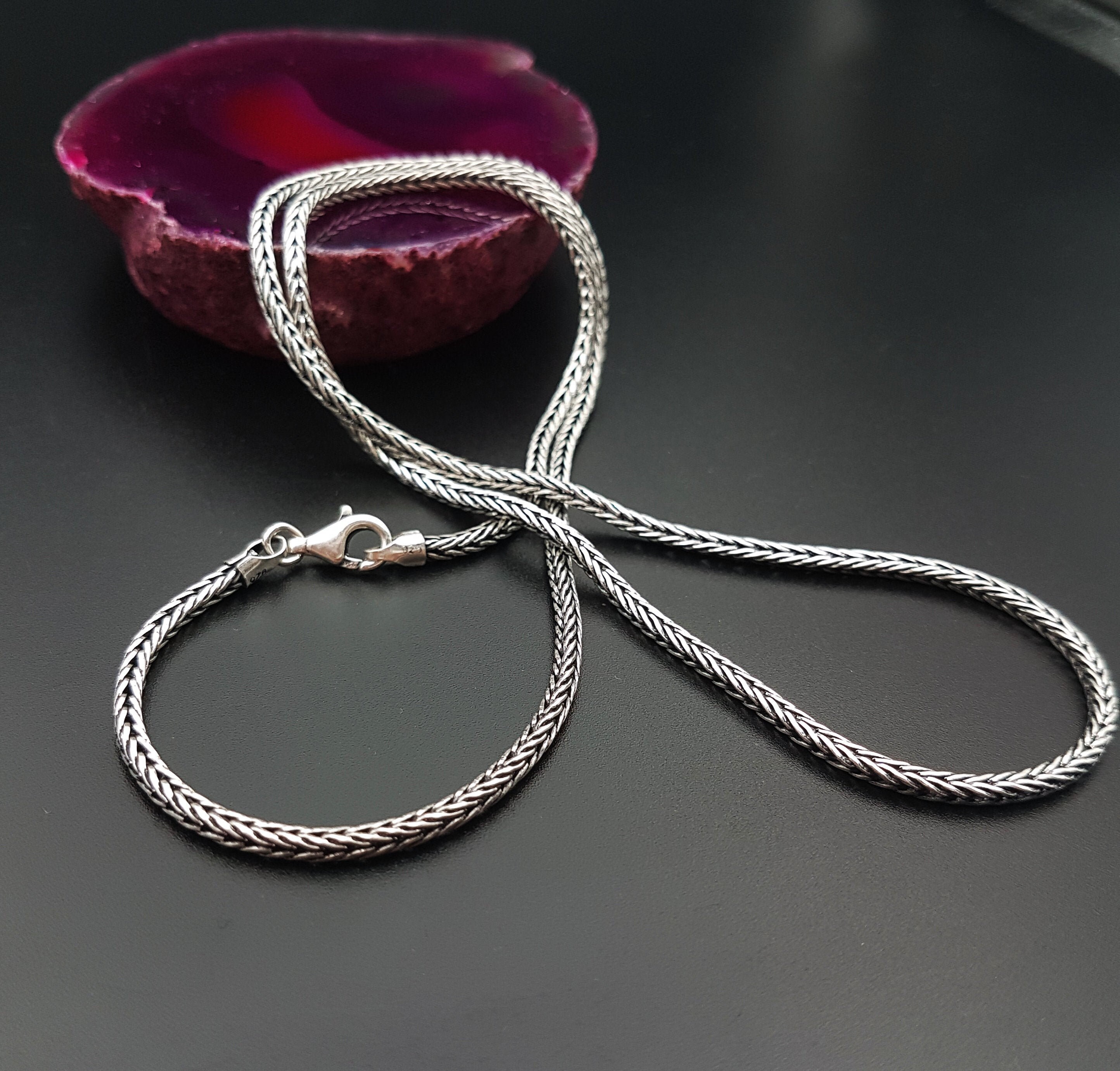 Oxidized chain,Man and Women chain necklace,925 Sterling silver chain…