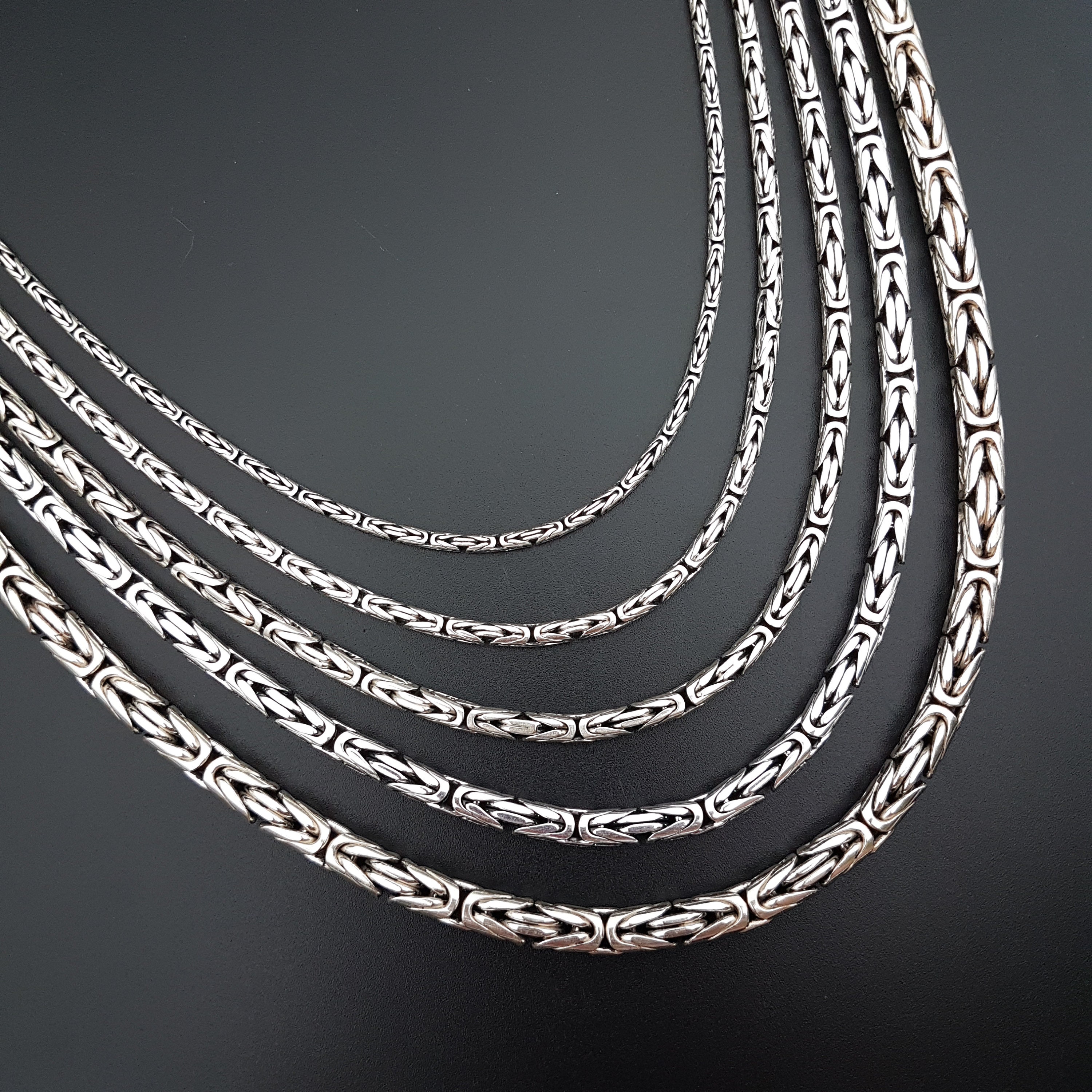 Round Byzantine Chain Necklacesilver Necklace for Mensilver Etsy