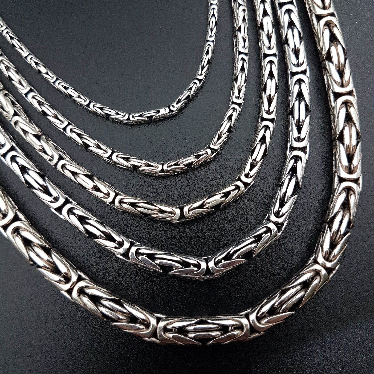 Round Byzantine Chain Necklacesilver Necklace for Mensilver Etsy