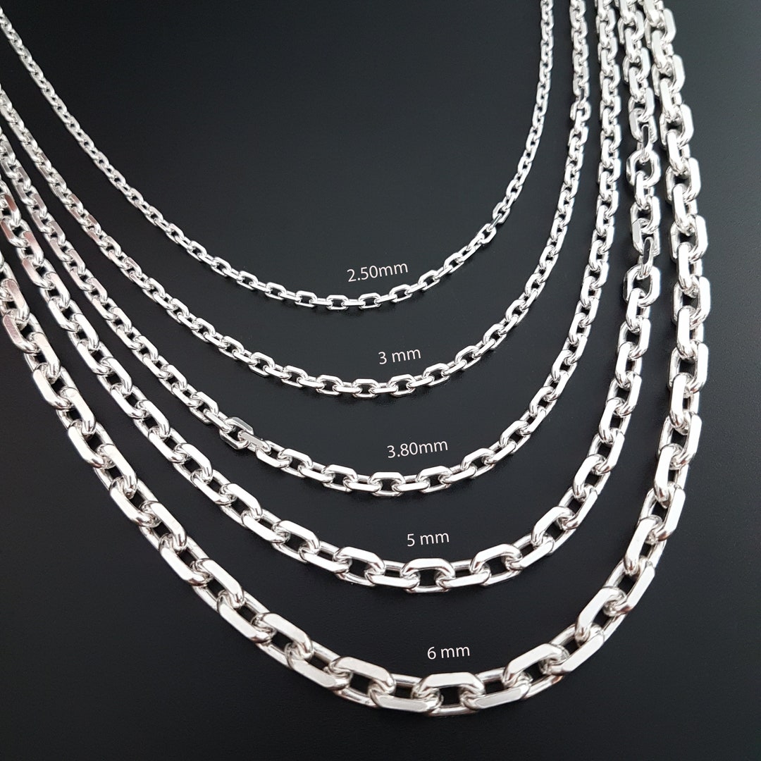 Italian Anchor Chain Necklace,925 Sterling Silver Chain Necklace,cable ...