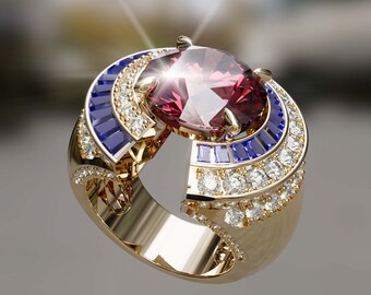 14K Gold Ruby Stone Ring, Moederdag Cadeau, 14K Gold Vintage Ringen, Vrouwenringen, Gouden Sieraden voor vrouwen, Cadeau voor vrouwen, Gouden ringen