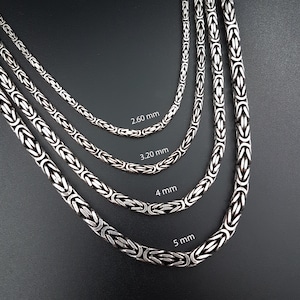 Byzantine Chain Necklace,925 sterling Silver chain necklace,Silver Bali Chain,Men chain necklace,Women chain necklace,Oxidized silver chain