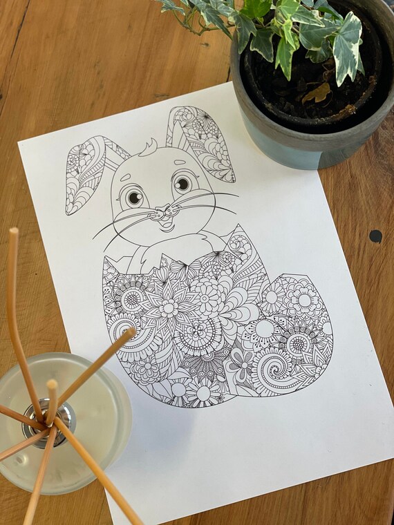 Easter Bunny Colouring Page
