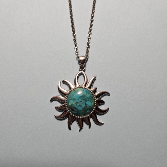 Large Organic Plum Blossom with Sun Necklace