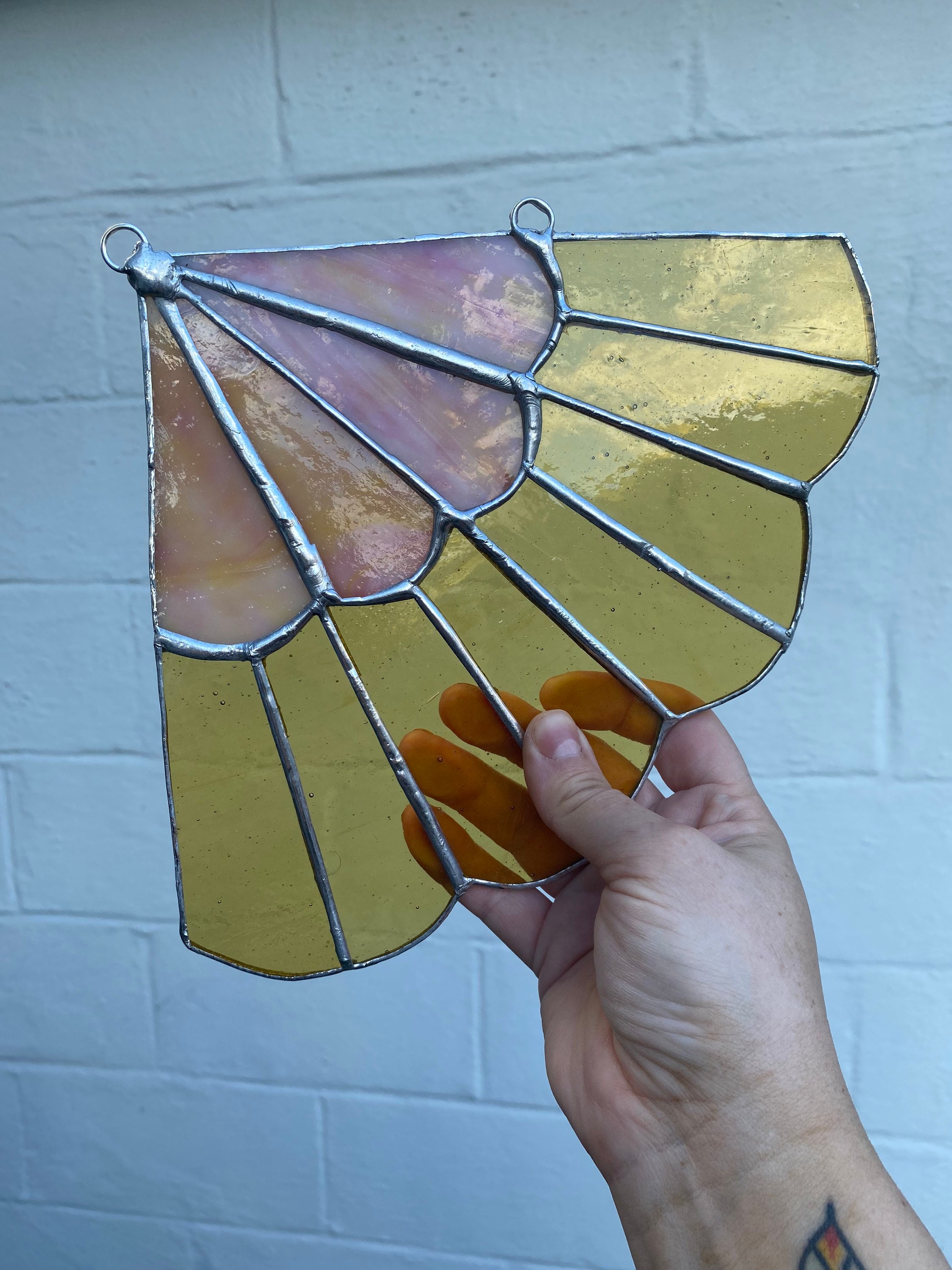 Stained Glass Scalloped Corner Piece Etsy