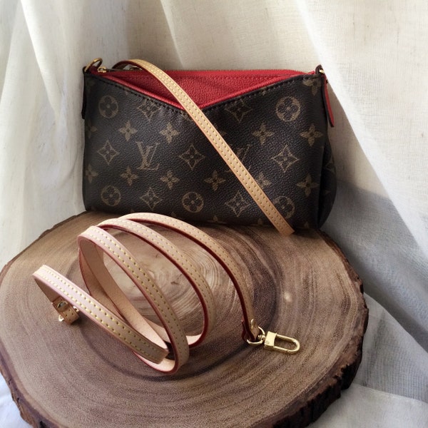Handmade authentic vachetta leather strap for crossbody bag/Purse width 0.4”