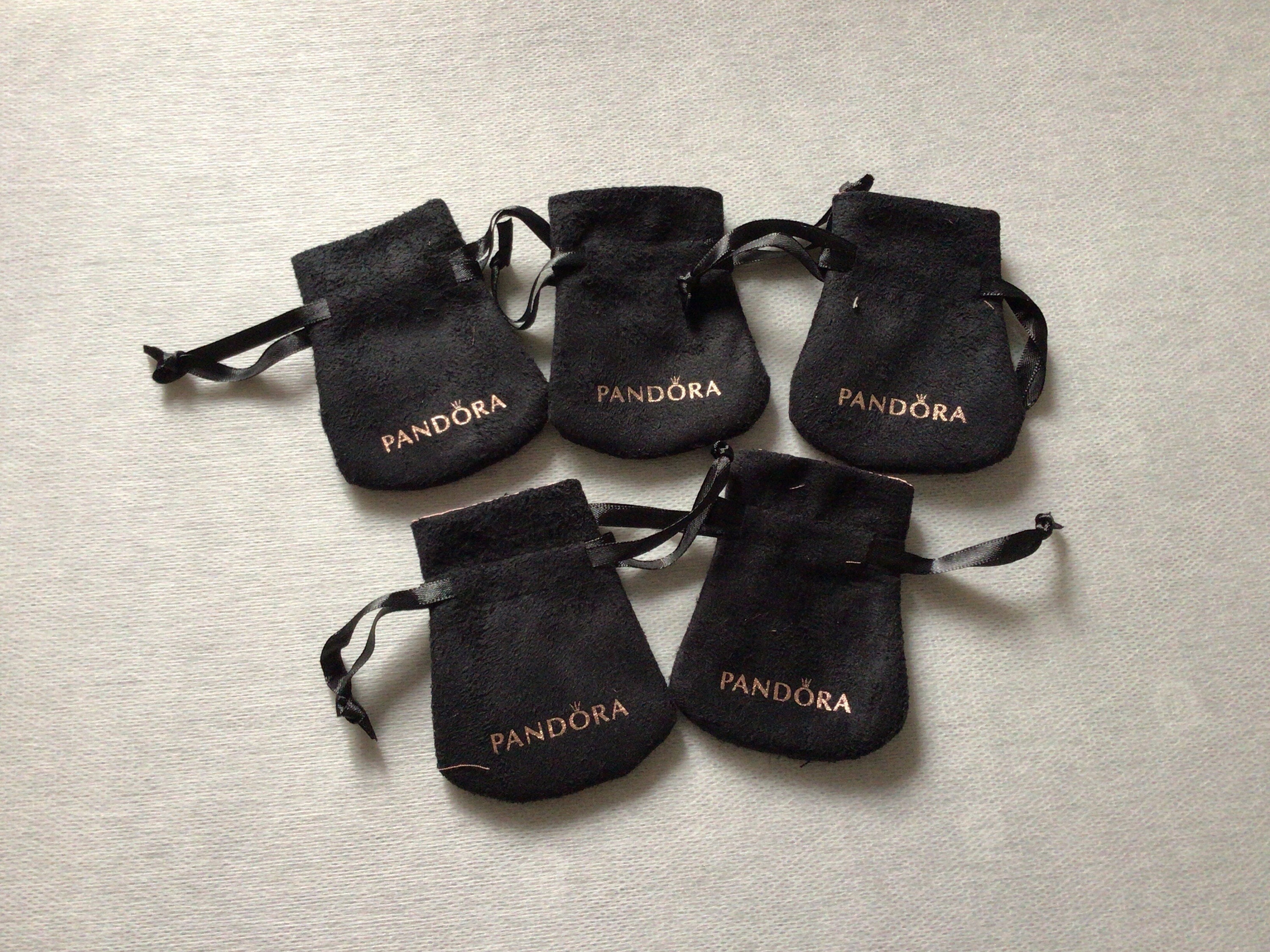 A Lot of (5) Jewelry Anti Tarnish Black Velvet Charm Pouch