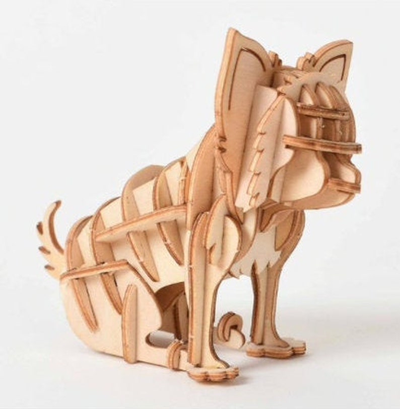 3D Building Craft Kit Animals Building Model Wooden Etsy