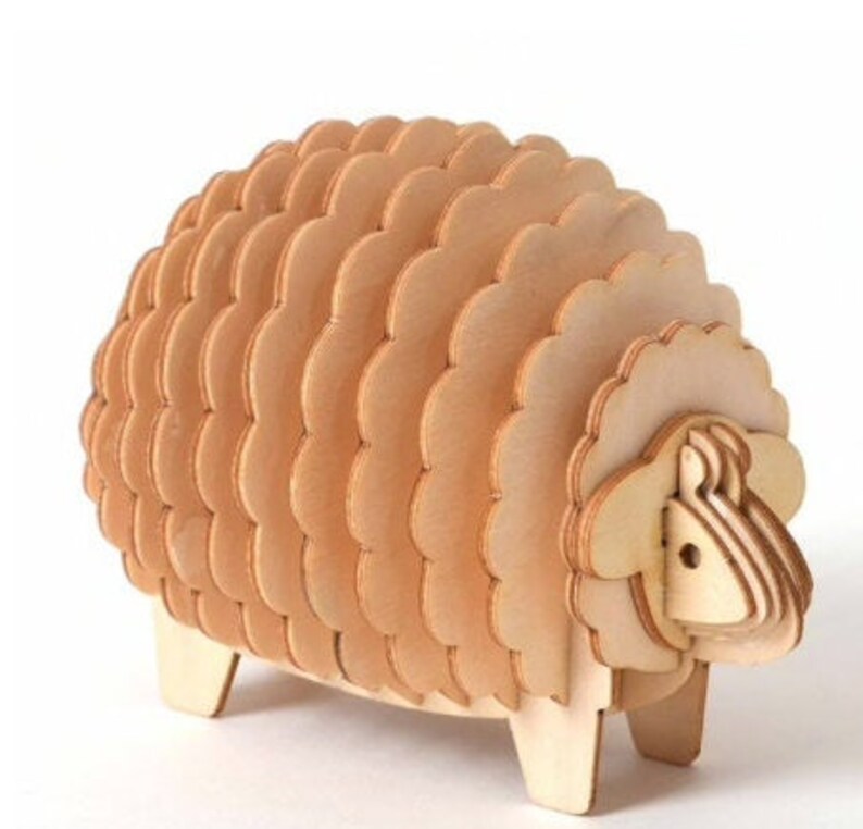 3D Building Craft Kit Animals Building Model Wooden Etsy