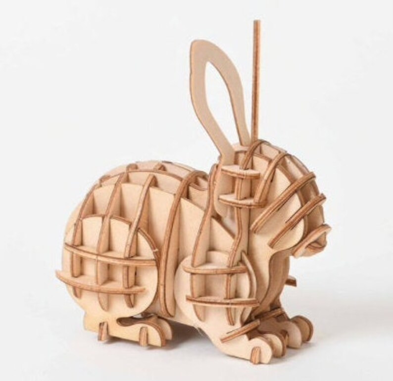 3D Building Craft Kit Animals Building Model Wooden Etsy