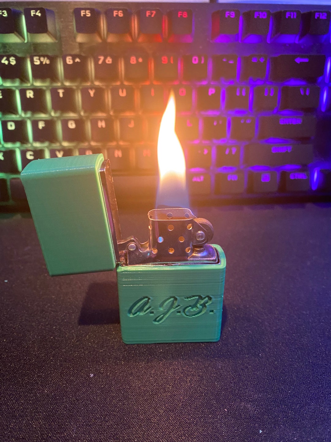 Zippo Lighter Case With Engraved Initials Etsy