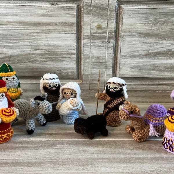 Handmade Crochet Nativity- 9 Piece Set