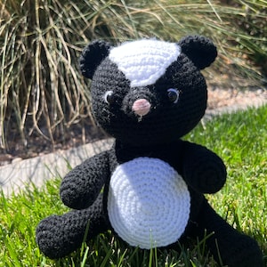 Skunk Handmade Plush Amigurumi Yarn Art Woodland Stuffed Animal