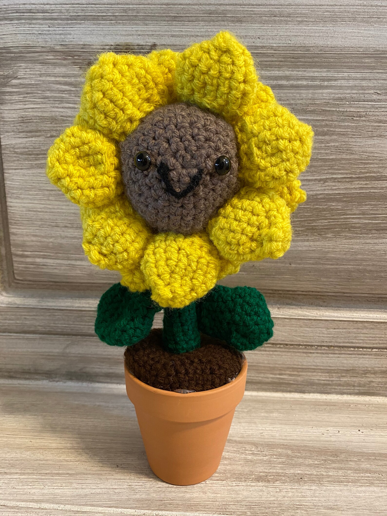 Sunflower in Pot Crochet Amigurumi Etsy