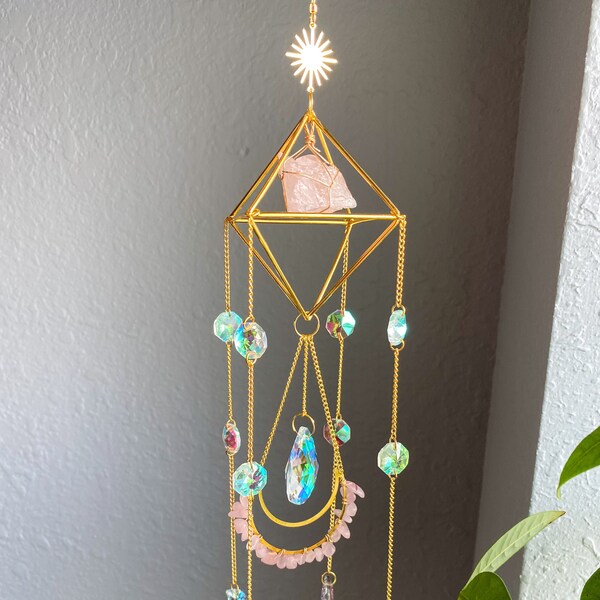 Crystal Sun Catcher for Hanging in Window Sun Catcher for Patio Boho Home Decor Rainbow Maker Kids Room Birthday Gift Spiritual Decor