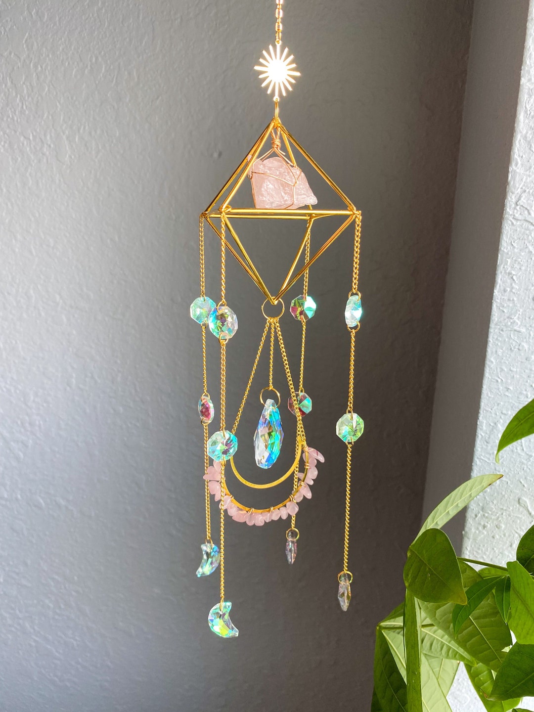Crystal Sun Catcher: Boho Rainbow Maker, Spiritual Home Decor - Etsy