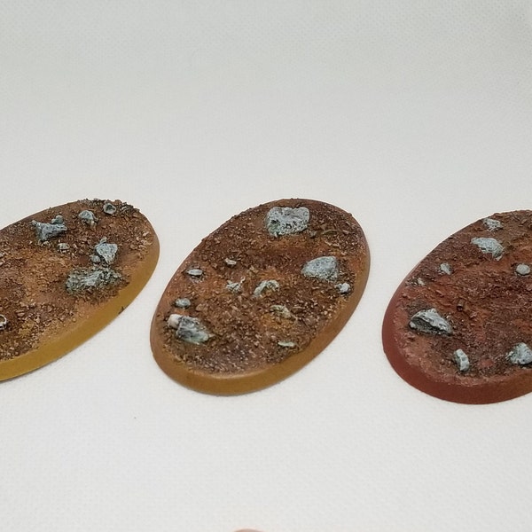 Rough Ground 40x70mm (75mm) Oval Bases PlayerCreated (3) Unpainted Resin Bases Custom Cast