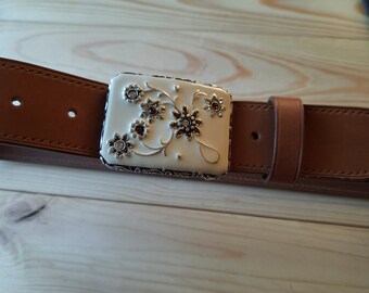 Leather belt. Handmade. A gift for her. Women's leather belts. Luxury belt. Personalized.  Monogram.