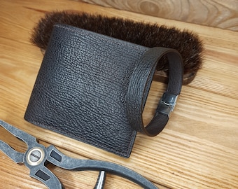 Personalized 10 pockets man wallet Exotic Luxury wallet Credit Kard wallet Short wallet Shark leather bifold wallet Brown shark skin wallet