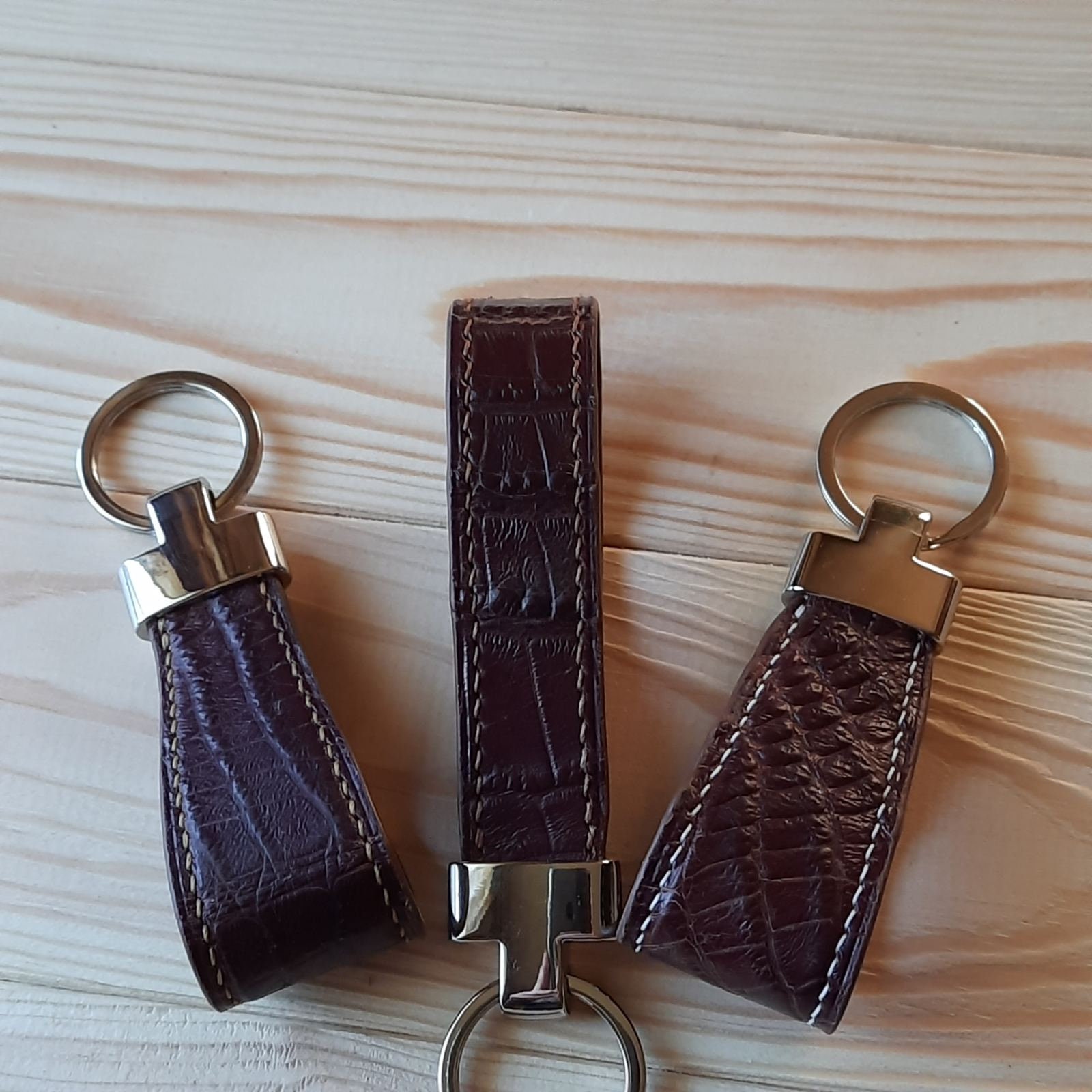 Luxury Leather Keychain for Keys. Exotic Leather Keychain