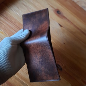 Cartera marrón hombre | Cartera de cuero plegable de lujo | Tarjetero hombre | Cartera de hombre personalizada de cuero | Iniciales | Tarjetero marrón