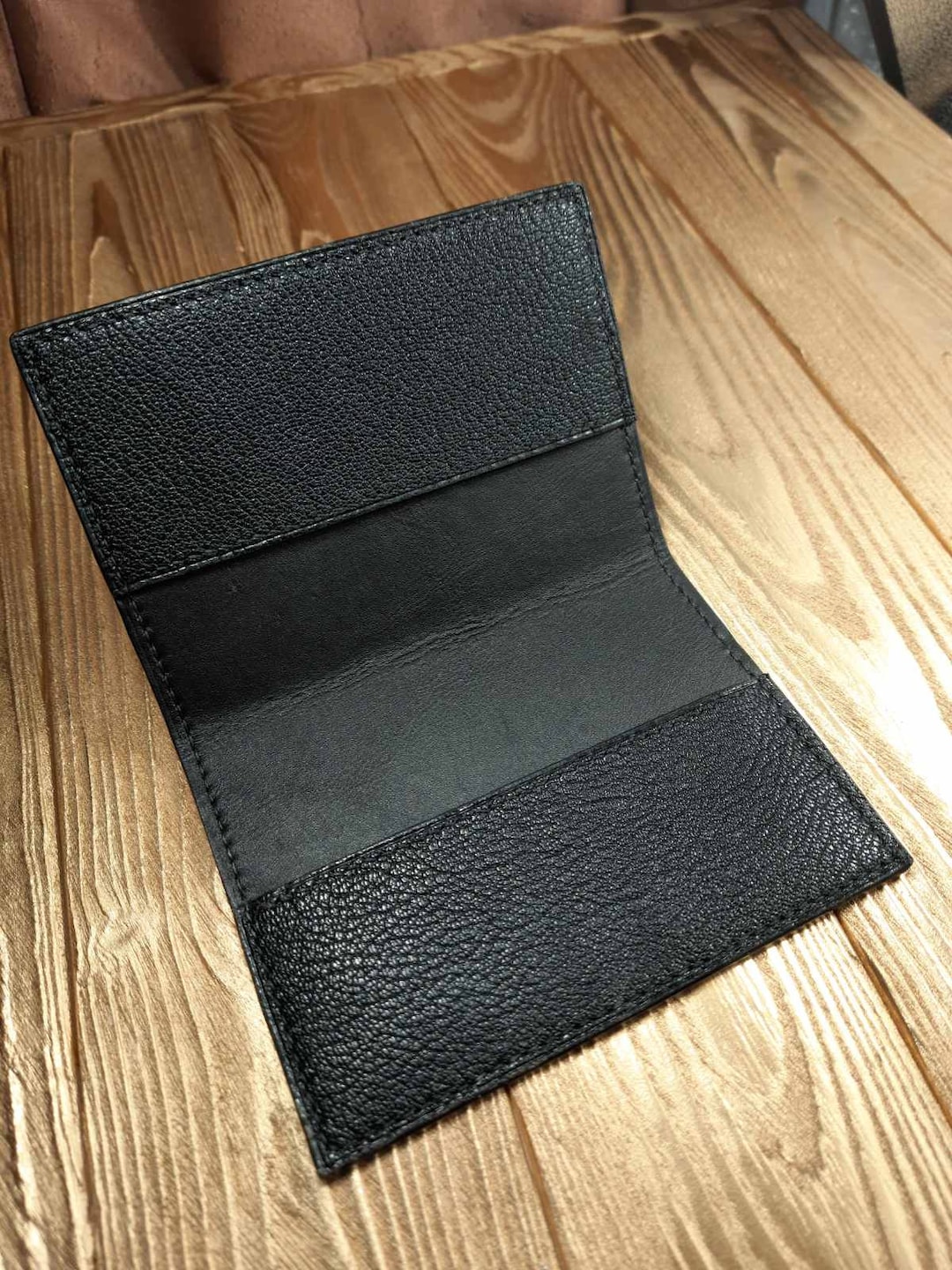 Black Leather Passport Case. Gift. Handmade Passport Cover. Etsy