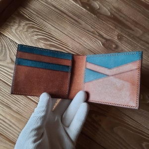 Cartera de piel Pueblo de lujo. Cartera plegable para hombre. Cartera de piel italiana de lujo. Hecho a mano en Ucrania. Monograma.
