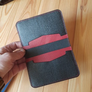 Luxury Passport Cover. Leather 2 Passport case. Gift. Black end Red Passport Cover. Personalized Passport case. Handmade.