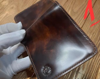 Sale. 10 Shell Cordovan bifold wallets. Men's luxury wallets. Buttero cardholders. handmade leather wallets. Wallet from Ukraine.