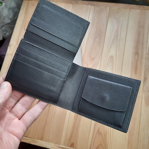 Cartera plegable de piel de cocodrilo negra | Cartera hombre piel exótica| Cartera de cuero de lujo con compartimento para monedas|Cartera de cuero personalizada|