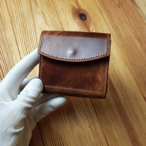 Cartera cordobesa concha| Cartera de lujo| Tarjetero pequeño de piel de lujo italiana Rocado Shell Cordovan y mantequilla| Cartera Buttero| Hecho a mano