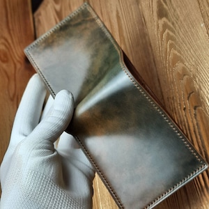 Cartera cordobesa concha| Cartera de cuero de lujo| Cartera de piel mantequilla para hombre| Tarjetero cordobés concha| Ucrania hecha a mano|