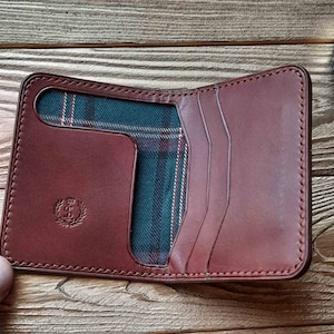 Buttero Italian leather cardholder.  Brown cardholder.  Buttero leather wallet.  Personalized Wallet.