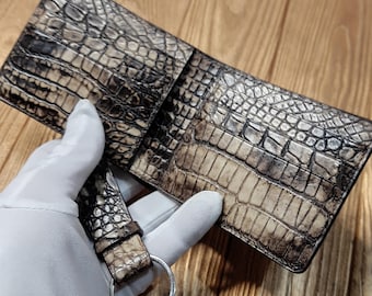 Fully Alligator leather wallet / Mens leather Wallet / Exclusive gift / Luxury Wallet / Personalized Wallet / Exotic leather bifold wallet