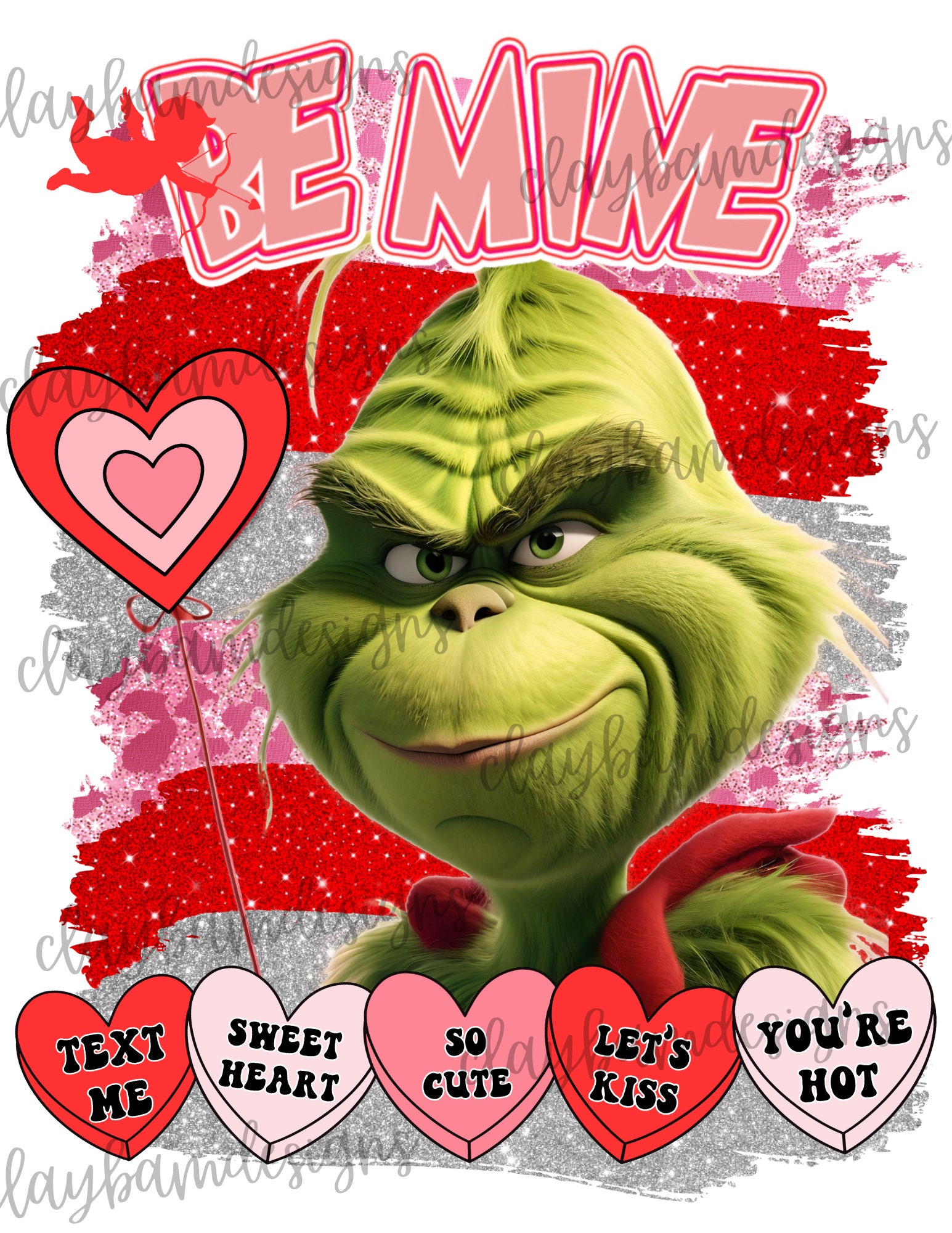 Grinch Valentines, Valentines Day, Cute Grinchy Heart Design Png - Etsy