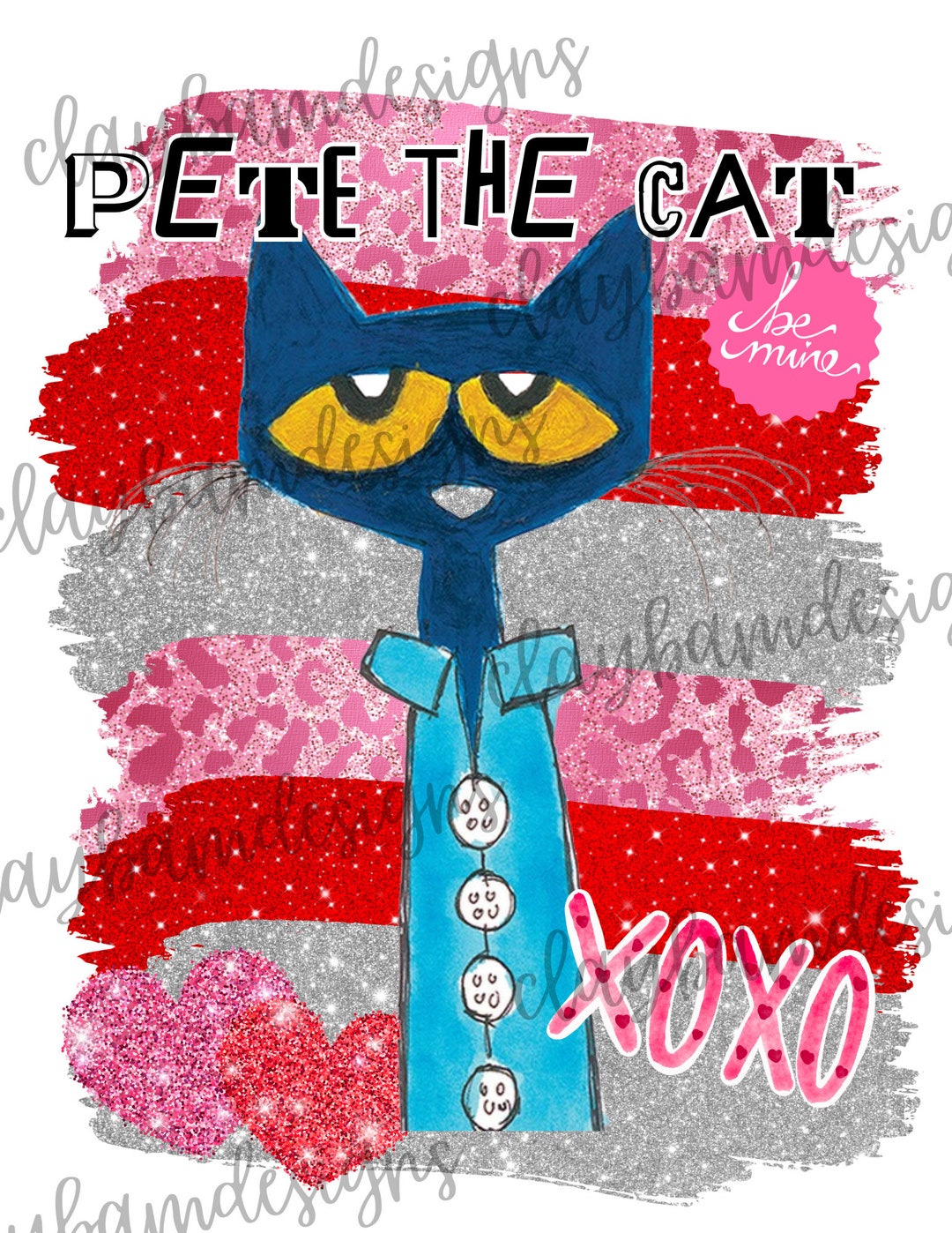 Pete the Cat Valentines Design, Valentines Day, Pete the Cat Png Etsy