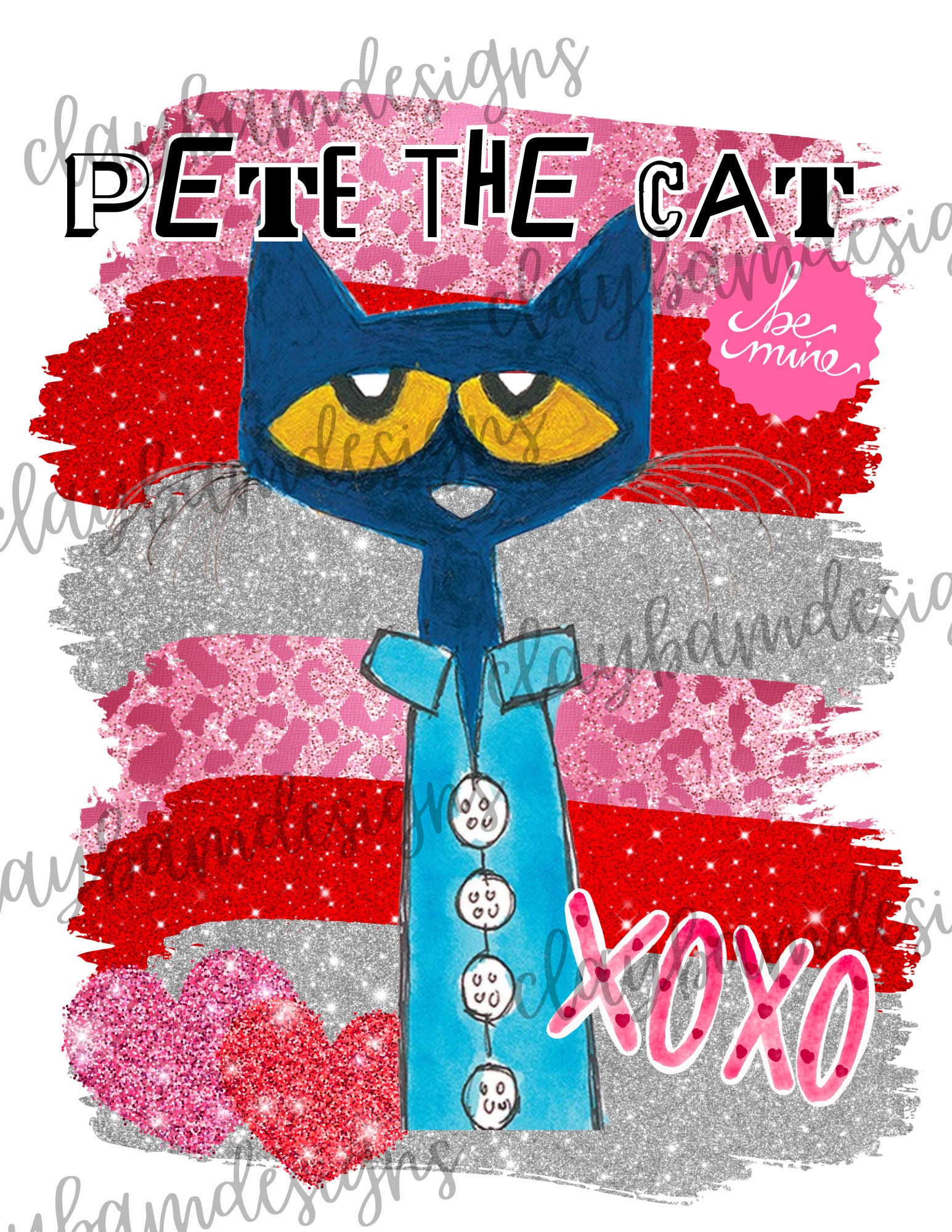 Pete the Cat Valentines Design, Valentines Day, Pete the Cat Png Etsy