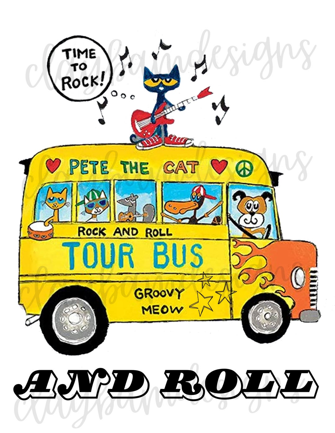 Pete the Cat png, Pete the Cat Tour Bus png, Pete the Cat Rock and Roll