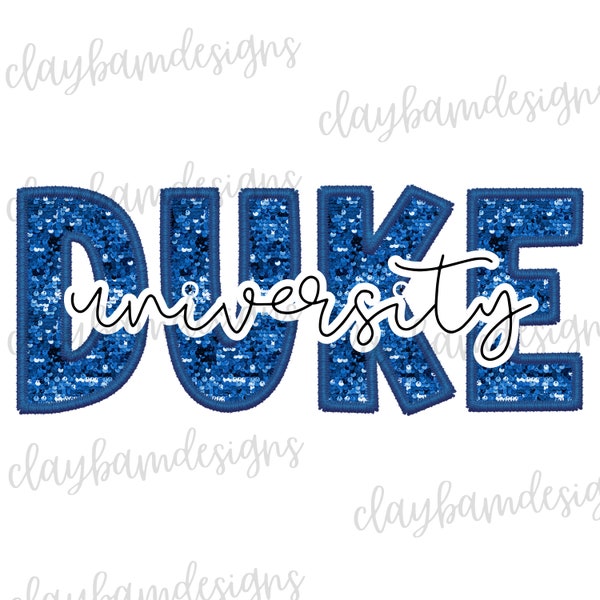 Faux Embroidery Faux Sequins PNG, DUKE University png, DUKE png